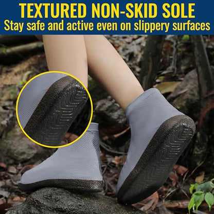 Rain Shoe Covers Waterproof Reusable Galoshes Overshoes - color: Grey, size: XX-Large
