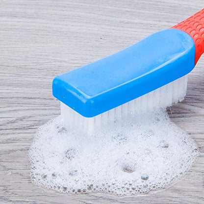 Scrub Brush Comfort Grip & Flexible Stiff Bristles Heavy Duty for Bathroom Shower Sink Carpet Floor, Blue Red - color: Blue Red