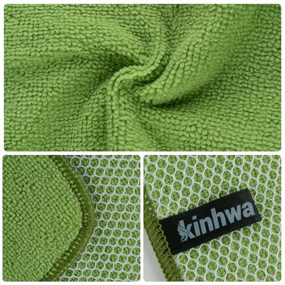 KinHwa Dish Cloths for Washing Dishes with Scrub Side, Microfiber Dish Rags - color: Green, size: 7inchx7inch