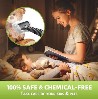 Handheld Steam Cleaner, Pressurized Multi-Surface Steam Shot with 13 Accessories, Safety Lock, Steamer for Cleaning Floor, Upholstery, Grout, Windows, Couch and Car (Black) - color: Black