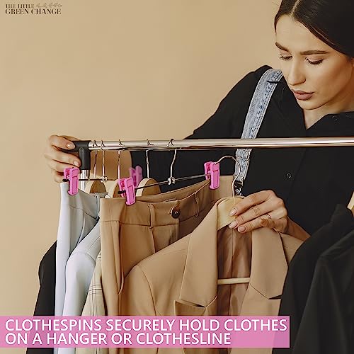 Hanger Clips for Pants, 40 Pcs, Plastic (Pink), for Dry and Wet Clothes - size: 40 Pack