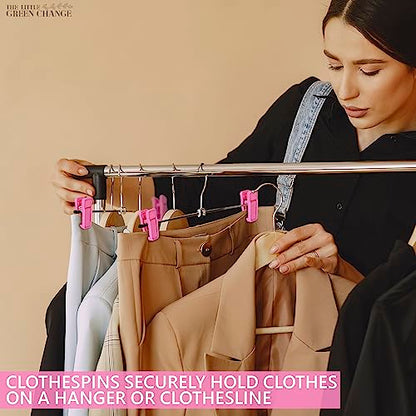 Hanger Clips for Pants, 40 Pcs, Plastic (Pink), for Dry and Wet Clothes - size: 40 Pack