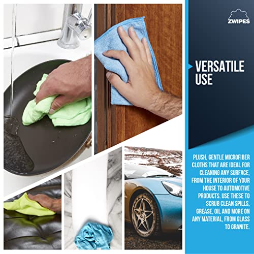 Zwipes 735 Microfiber Towel Cleaning Cloths (Pack of 144) - size: 144-pack