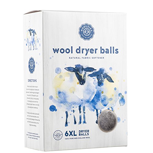 Woolzies Wool Dryer Balls Organic: Our Big Wool Spheres are The Best Fabric Softener | 6-Pack XL Dryer Balls for Laundry is Made with New Zealand Wool-Grey - color: Grey
