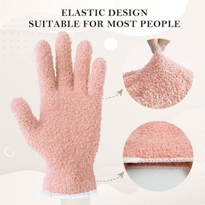 Evridwear Microfiber Dusting Gloves for Plants & Blinds - color: Pink, size: Small/Medium (Pack of 1)