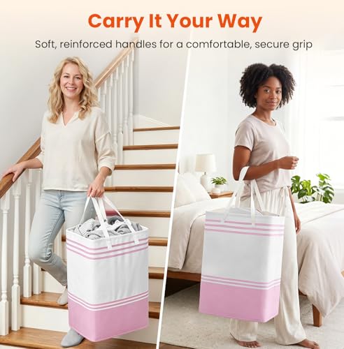 TranquilRelax 3-Pack Laundry Basket, Laundry Hamper, Pink-75L - color: Pink, size: 75L