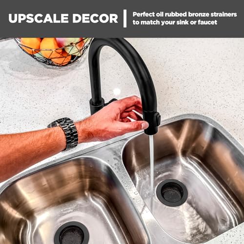Retisee 2 Pcs Kitchen Sink Drain Strainer 4.4 Inch,Matte Black - color: Matte Black