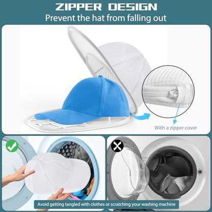 Eiito Hat Washer Cage, Hat Washer for Washing Machine/Dishwasher with Mesh - color: 1Pack white with mesh