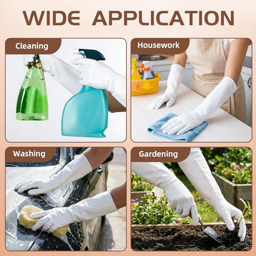 50 Counts 16" Long Disposable Nitrile Gloves,White,L - color: White, size: Large
