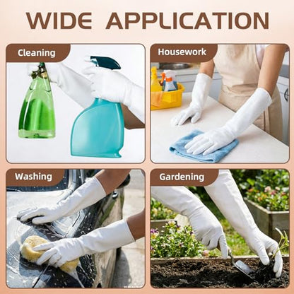 50 Counts 16" Long Disposable Nitrile Gloves,White,L - color: White, size: Large