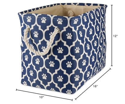 Bone Dry Pet Storage Collection Lattice Paw Print, Nautical Blue, Medium Rectangle - color: Nautical Blue, size: Medium Rectangle