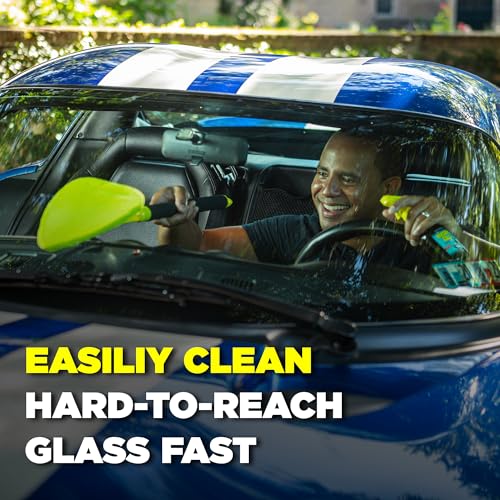 Invisible Glass 99031 Reach & Clean Glass Windshield Cleaner Tool Combo Kit With Premium Aerosol Cleaner, Extendable Handle, (2) Reusable Quick Change Microfibers, and Storage Bag 19 Ounce (Pack of 6) - size: 19 Ounce (Pack of 6), style: Aerosol