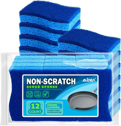AIDEA Sponges Kitchen, Non Scratch Scrub Sponge-12Count, Dish Sponges - color: Blue