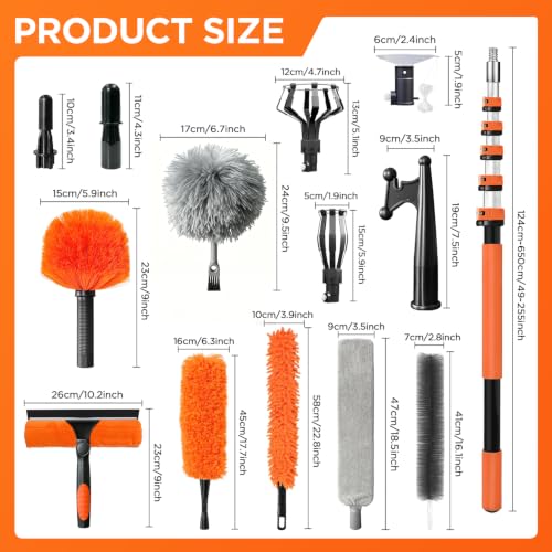 26FT High Reach Duster Cleaning Kit with Extension Pole 4-21FT