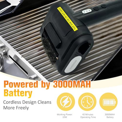 Electric Grill Brush Bristle for Outdoor, Grill Cleaning Brush Rechargeable BBQ Cleaner Brush Head,Safe Grill Brush with Scraper for Cast Iron Stainless-Steel Grates,Black