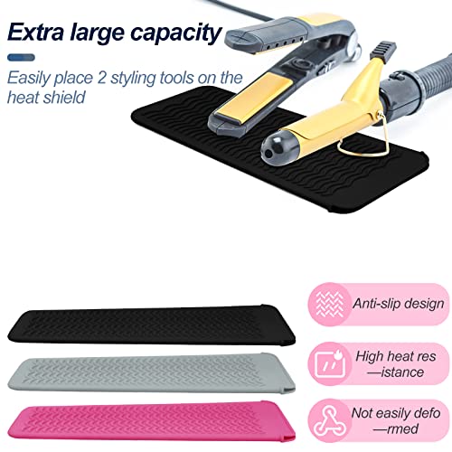 Silicone Heat Resistant Mat Pouch for Hair Straightener,Curling Iron, Black - color: Black, size: 2 Pack