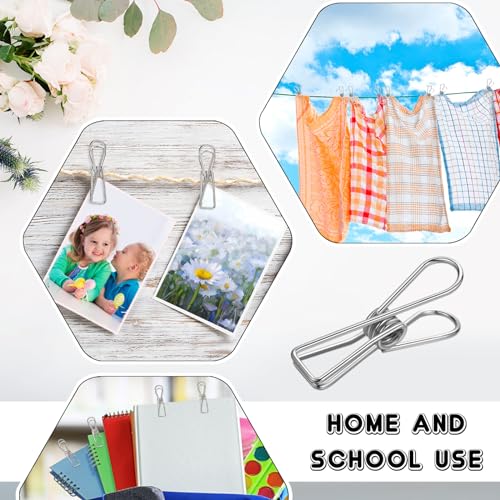 Sabary 100 Pcs Paper Clip Metal Wire Clothespin,Small,Silver - color: Silver, size: Single Size (Small)