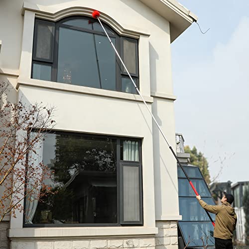 30 Foot High Reach Dusting Kit with 6-24 Foot Extension Pole // High Ceiling and Cobweb Duster with Telescopic Pole // Microfiber and Outdoor & Indoor Extendable Duster Cleaning Kit - size: 24 feet