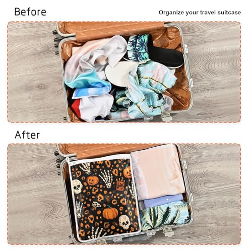 Mesh Laundry Bags Lingerie Bags for Washing Delicates 2 PCS Durable Wash Bag with Zipper Small and Medium Washable Halloween Leopard Pumpkin Skull Brown - color: Halloween Leopard Pumpkin Skull Brown