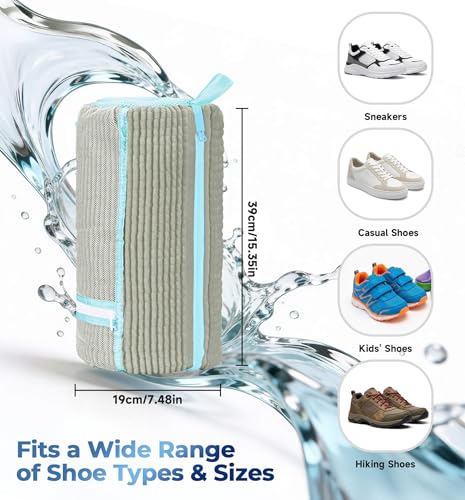 Shoe Washing Machine Bag 2-Pack, Reusable Heavy Duty Laundry Bag - 360° Deep Clean for Sneakers, Tennis Shoes in Washer & Dryer, Prevents Deformation, Grey - color: Grey