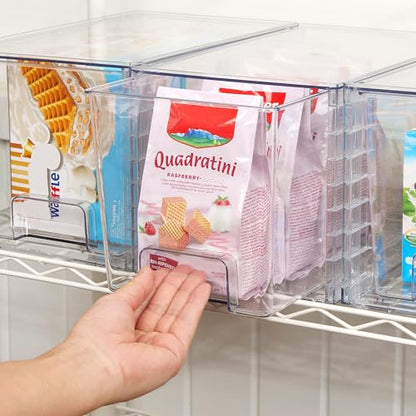 Vtopmart 4 Pack Stackable Clear Pantry Storage Drawers, Large - size: 2Pack 7"H