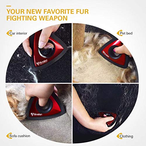 Analan Mini Pet Hair Remover for Car Detailing(Suit with 2 Blades,Orange) - color: Orange