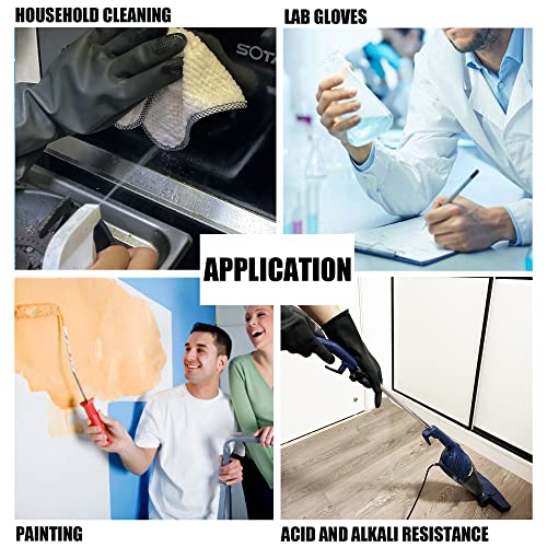 Chemical Resistant Latex Gloves, Cleaning Protective Safety Work - color: L/12.6''