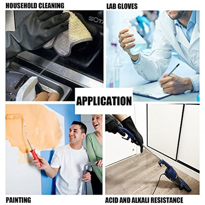 Chemical Resistant Latex Gloves, Cleaning Protective Safety Work - color: S/12''