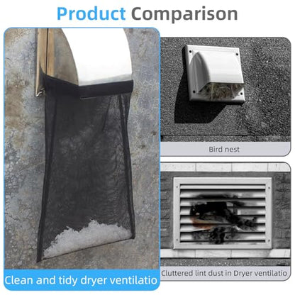 Dryer Lint Catcher 3-Pack: Reusable Outdoor Lint Trap for Dryer Ventilation with Sticky Strips - Lint Collector for Dryer to Enhance Efficiency