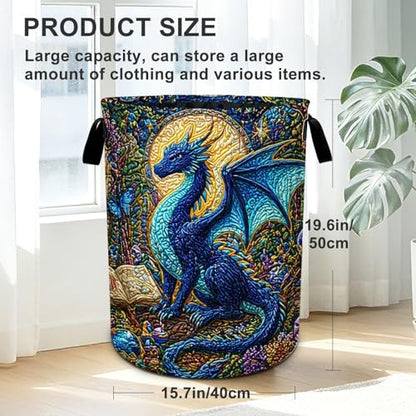Animal Laundry Basket Foldable Oxford Laundry Hamper With Handle For Room Bathroom Bedroom - color: Animal