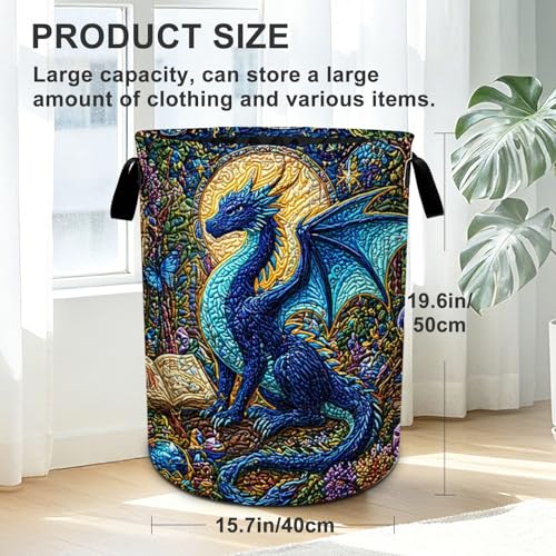 Animal Laundry Basket Foldable Oxford Laundry Hamper With Handle For Room Bathroom Bedroom - color: Animal