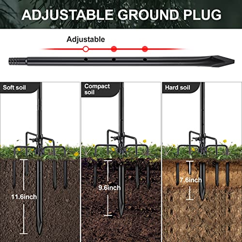 Bird Feeder Pole, 78 Inch & 5/8 Inch Diameter Stainless Steel Heavy Duty Shepherds Hooks for Outdoor to Hang Outdoor Lights with 5 Prongs Base, Rustproof for Garden Decor or Wedding Decors(Black) - color: Black, size: 78inch