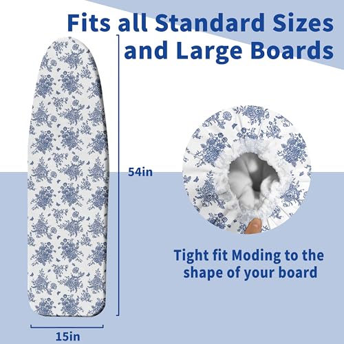 Ironing Board Covers and Pad 54x15 Scorch and Stain Resistant Ironing Pad - color: Flowers