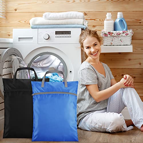 Oudain 2 Pcs Travel Laundry Bags Waterproof Dirty Clothes Bag, Black, Blue - color: Black, Blue
