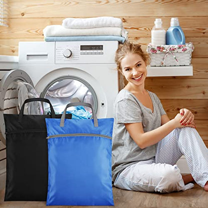 Oudain 2 Pcs Travel Laundry Bags Waterproof Dirty Clothes Bag, Black, Blue - color: Black, Blue
