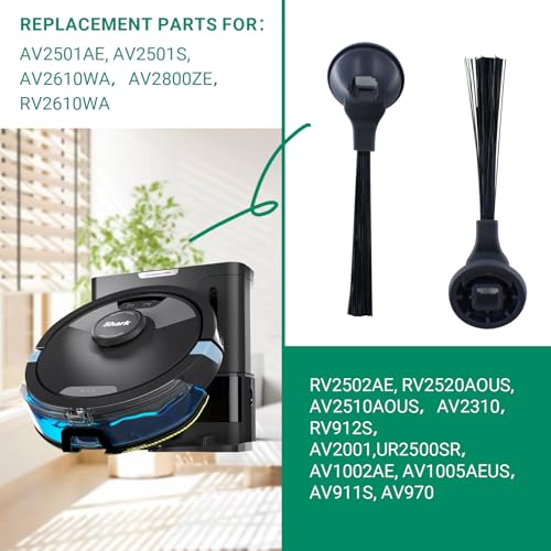Replacement Side Brush Parts for Shark AI AV2800ZE AV2610WA AV2501AE AV2501S RV2610WA AV2310 RV912S UR2500SR AV911S AV970 RV2502AE RV2520AOUS AV2510AOUS Robot Vacuum Cleaner Accessories - 10 Pack
