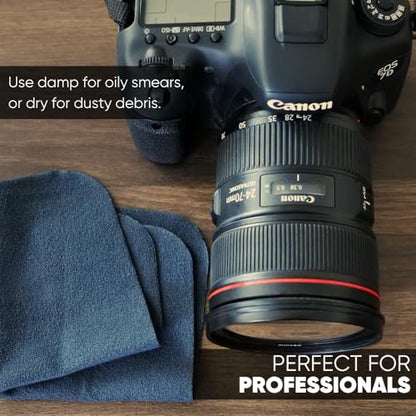 Premium Lens Glasses Cleaning Cloth by Microfiber Wholesale | Black | 6”x6” | 10pk | Soft Microfiber Suede | Travel Size Reusable | No Lint Scratch-Free Durable | Lenses Glasses Phones - color: Black