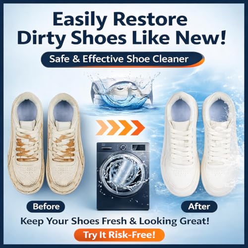 Shoe Washing Machine Bag for Sneakers – 2 Pack Laundry Shoe Bag Reusable Sneaker Wash Bag with Protective Zipper, Mesh Cleaning Bag for Tennis Shoes, Running Shoes - White - color: White