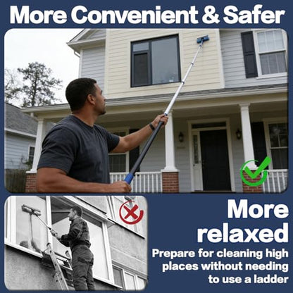 26FT High Reach Duster Cleaning Kit with 5-20 FTExtension Pole - size: 20FT