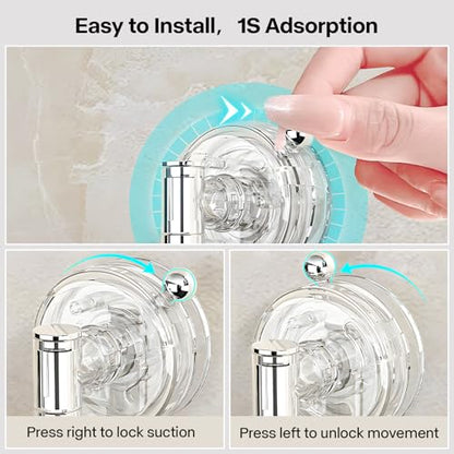 180 Rotating 4 Tier Clothes Drying Rack with 28 Clips, Wall Mounted Clothes Hanger with Suction Cups for Drying Socks, Baby Clothes, Bras, Underwear, Hat, Scarf, Towels, Gloves
