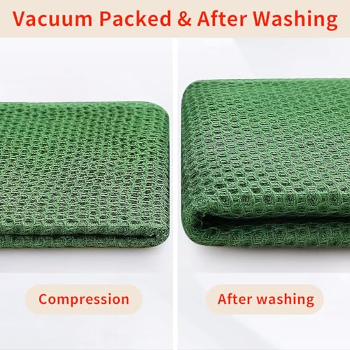 Homaxy 100% Cotton Waffle Weave Kitchen Dish Towels 12-Pack, Grass Green - color: Grass Green, size: 13 X 28 - 12 Pack