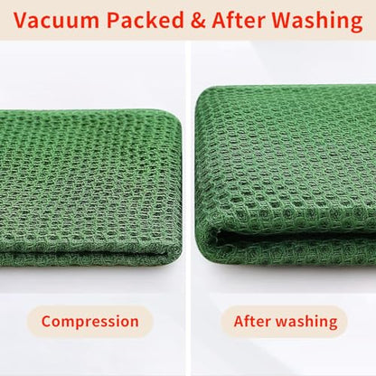Homaxy 100% Cotton Waffle Weave Kitchen Dish Towels 12-Pack, Grass Green - color: Grass Green, size: 13 X 28 - 12 Pack