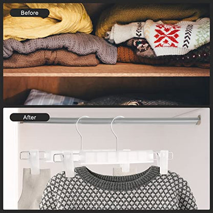 10 Pack Pants Hangers with Adjustable Non-Slip Clips Anti-Rust Hanging Hook for Trouser,Skirts,Jeans,Clothes Hangers Transparent - color: Transparent, size: 10 Pack