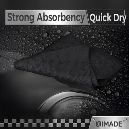 UNIMADE Microfiber Cleaning Cloth, 400 Pack Microfiber Towels for Cars - color: Black, size: 400pk