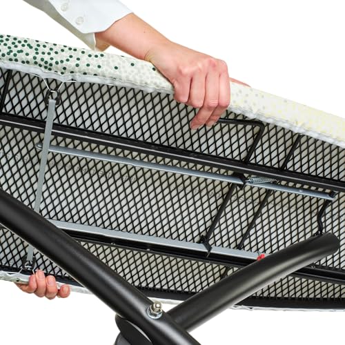 Brabantia Premium Ironing Board with Heat Resistant Parking Zone | X-Large (Size D) | Fairtrade New Dawn | Tall & Wide, Adjustable Height (31-40"), Easy Fold, Anti-Collapse Lock, Non-Slip Feet - color: New Dawn