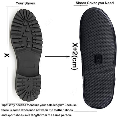 Waterproof Shoe Covers, Reusable Foldable Slip Proof Bottom Overshoes with Zipper, Keep Shoes Dry for Gardening Cycling Fishing Walking in Rain Snow and Mud - size: Large