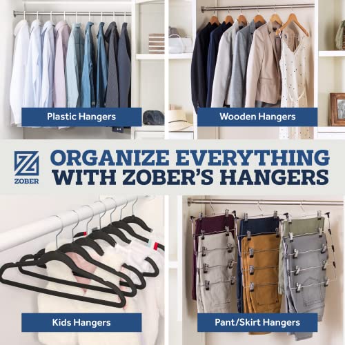 Zober Pants Hangers Non Slip - Open Ended Pants and Jean Hangers for Closet - Space Saving Clothes Hanger - Strong, Durable, Metal Pant Hangers (Black 2O Pack) (Pack of 2) - size: 2O Pack (Pack of 2)