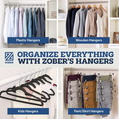 Zober Pants Hangers Non Slip - Open Ended Pants and Jean Hangers for Closet - Space Saving Clothes Hanger - Strong, Durable, Metal Pant Hangers (Black 2O Pack) (Pack of 2) - size: 2O Pack (Pack of 2)
