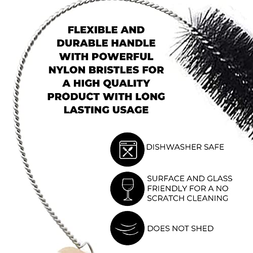 10" Extra Long Tube Brush Set - Large 5 Pack - Purple - color: Purple, size: Large 5 Pack (8mm 12mm 16mm 20mm 24 mm)