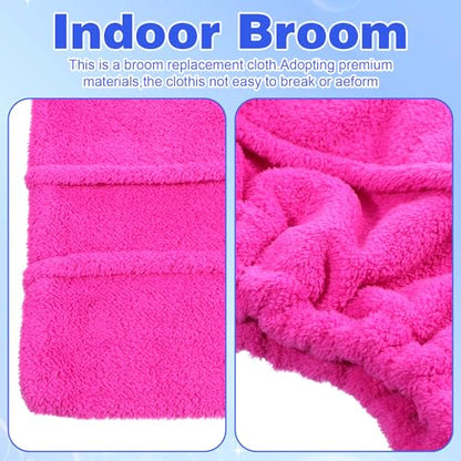 2 Pcs Mop Socks with Elastic Bands Washable Broom Cloth Cover Reusable Broom Pads Baseboard Cleaner Tool Multi-Purpose Mop Cloth Replacement for Baseboards, Cleaning Dust Cobwebs up High Heater
